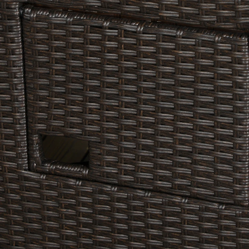 Outsunny Outdoor Recliner Chair with Adjustable Backrest, Cushion, Side Tray, Khaki