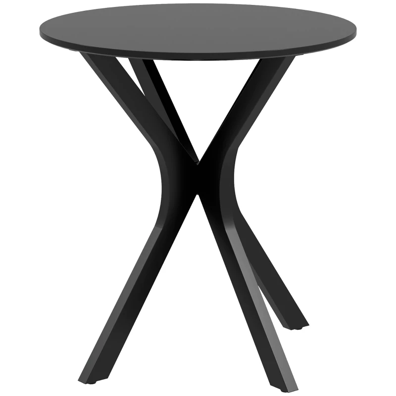 HOMCOM Round Dining Table, Modern Dining Room Table with Steel Curved Legs, Space Saving Small Kitchen Table, Black