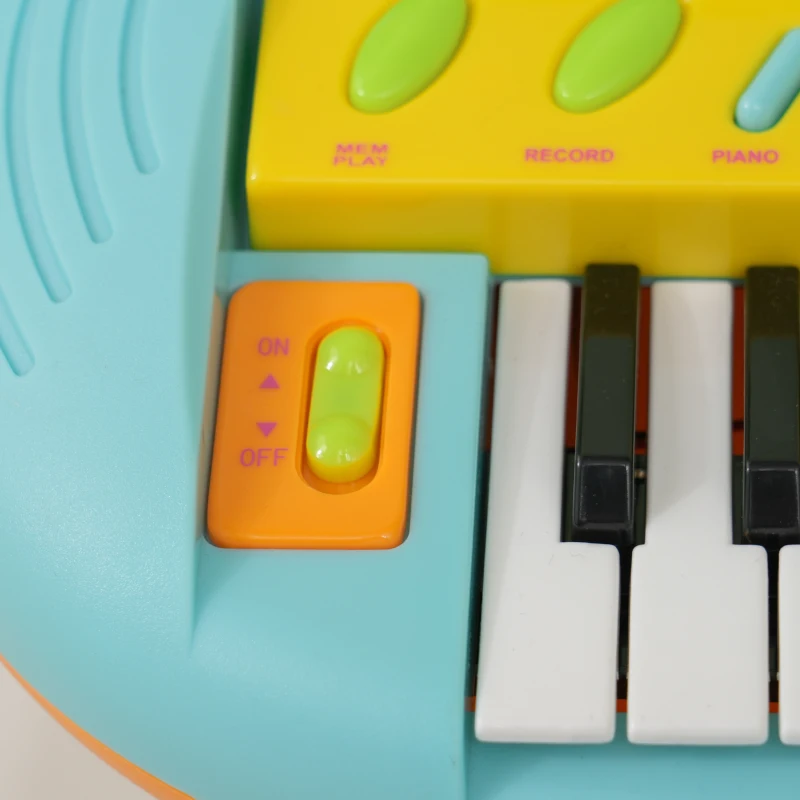Qaba 37 Key Kids Piano Keyboard with Microphone, Stool, for 3-6 Years, Blue