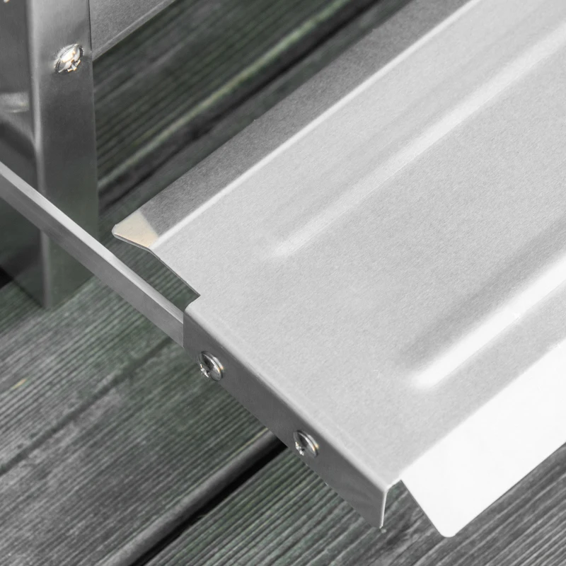 PawHut Automatic Chicken Feeder, 22.5 lbs Capacity Poultry Feeder with Self Opening Treadle, Weather Resistant Lid, for 6 Chickens, Silver