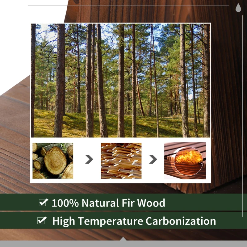 Outsunny 2-Tier Wooden Barrel Water Fountain with Electric Pump Cascading Feature Outdoor Indoor Decoration