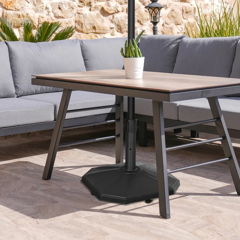 Outsunny 48lbs Patio Umbrella Base, Concrete, 18" Outdoor Umbrella Stand Holder for Parasol Poles 1.34", 1.5", and 2" Dia., Black