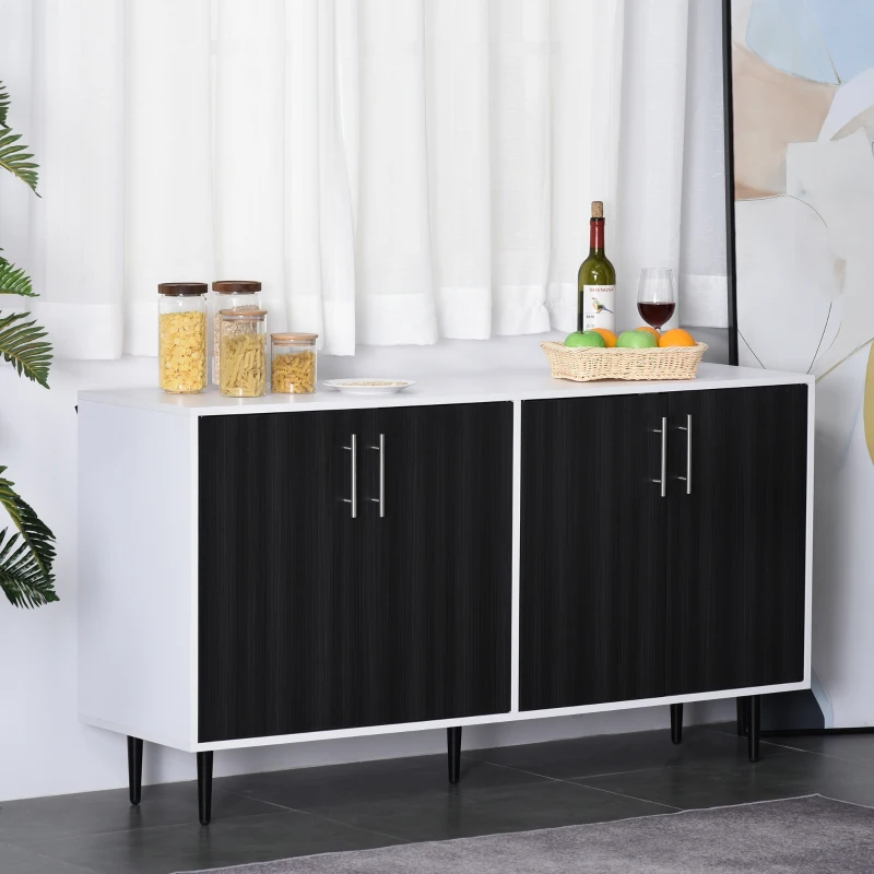 HOMCOM Modern Sideboard, Buffet Cabinet, Console Table with Adjustable Shelves, Anti-Topple Design, and Large Countertop, Dark Gray