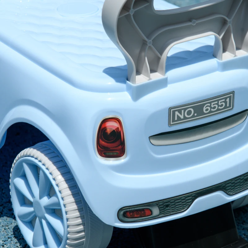 Qaba Foot to Floor Toddler Ride on Toy, Sliding Car w/ Horn, No Tip Anti-Over-Backwards System for 18-36 Months, Light Blue