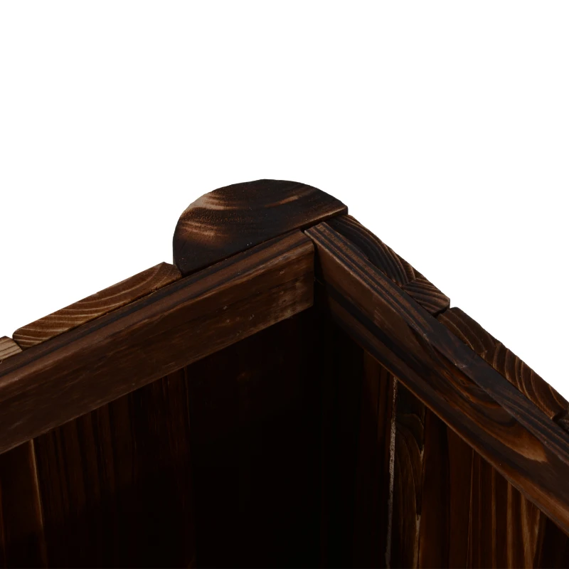 Outsunny 48" x 20" x 18" Raised Garden Bed, Raised Planter Box, Wooden Planter Raised Bed with Drainage Gaps & Lightweight Build, Natural Wood