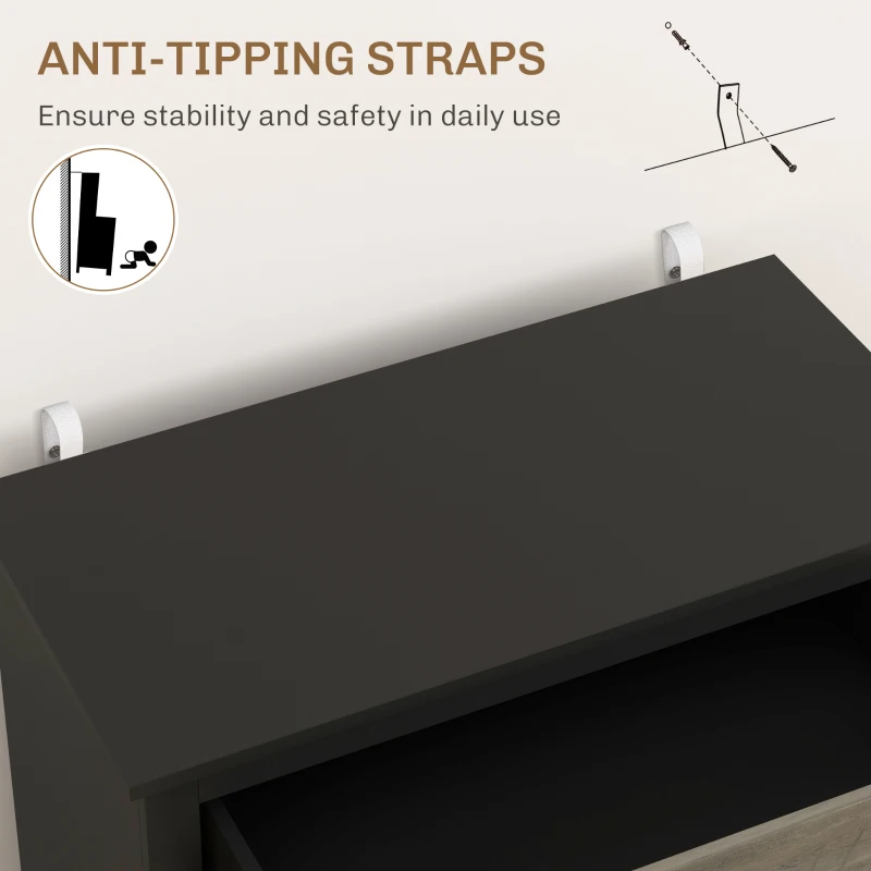 HOMCOM Sideboard Buffet Cabinet, Storage Cabinet with Drawer, Double Doors and Adjustable Shelf, Black