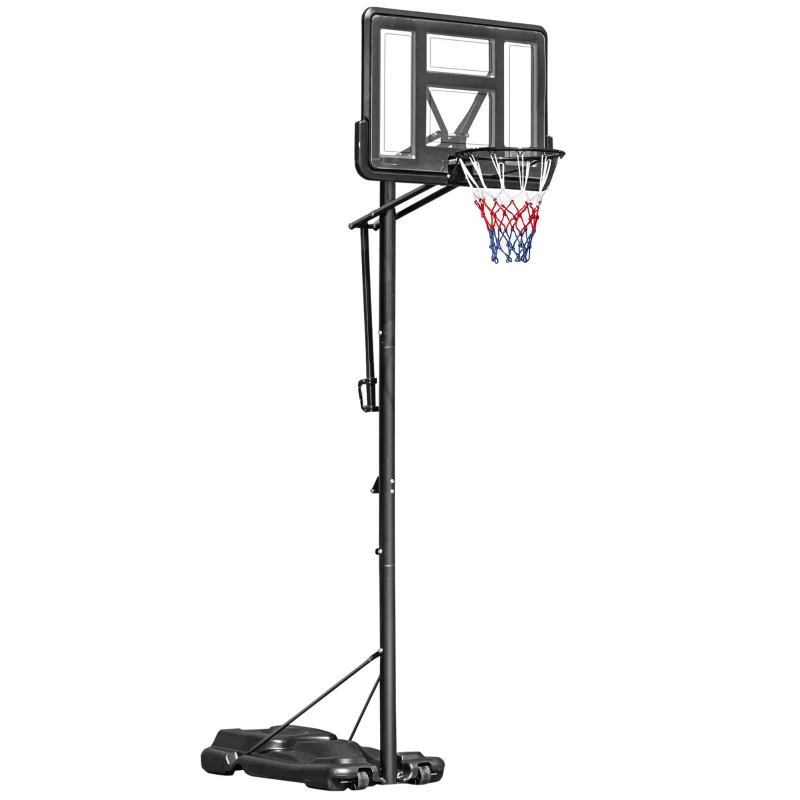 Soozier Portable Basketball Hoop System Stand Simple Lift Function from 8-10ft Adjustable for Youth Adults Indoor Outdoor Play