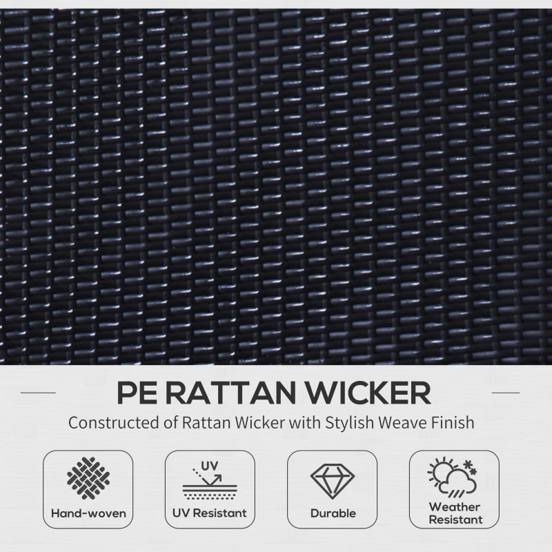 Outsunny 9 Pieces Wicker Patio Furniture Set with Cushion, PE Rattan Outdoor Conversation Set Sectional Sofa Set with 2 Loungers and Glass Tabletop, Aluminum Frame, Coffee & Red