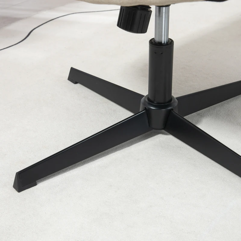 HOMCOM Criss Cross Chair, Wide Armless Office Chair, Fabric Computer Desk Chair with Adjustable Height, Gray