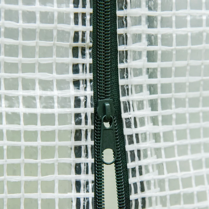 Outsunny 6.6' x 2.5' x 5.5' Patio Hot House, Walk-in Garden Greenhouse with Steel Frame, Door, Window for Balcony, Patio, White