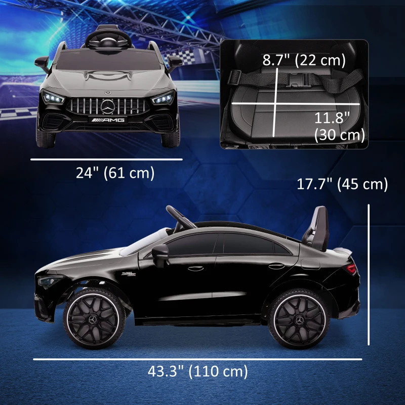 Qaba Mercedes-Benz AMG Licensed 12V Ride on Car, Kids Electric Car with Remote Control, Spring Suspension, LED Lights, Black