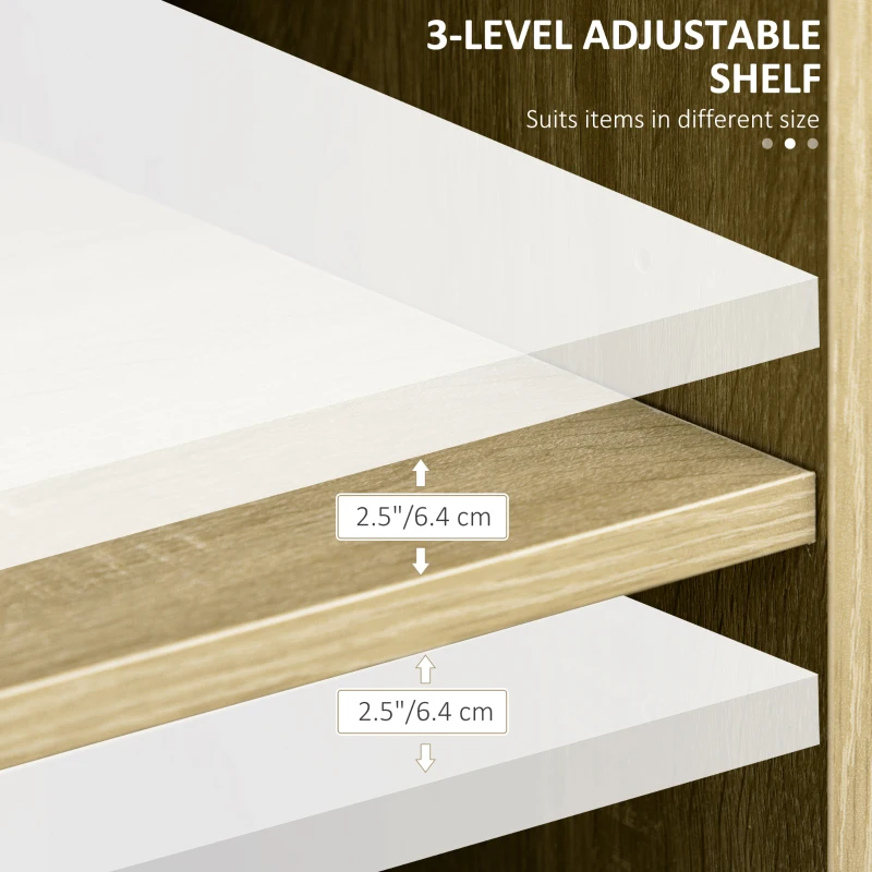 HOMCOM Buffet Table Sideboard and Buffet with 2 Drawers 2 Door Cupboards 2 Open Shelves for Living Room Light Grey