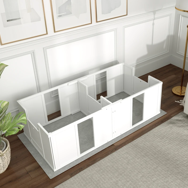 PawHut Whelping Box for Dogs and Puppies, Dog Birth Supplies Indoor w/ Adjustable Height Doors, for Small Sized Dogs