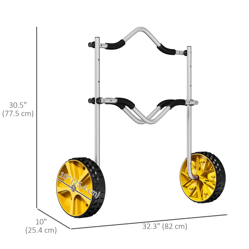 Soozier Alumnium Kayak Cart Dolly, Kayak Wheels with Adjustable Height and Width, for Kayaks, Canoes, Paddleboards