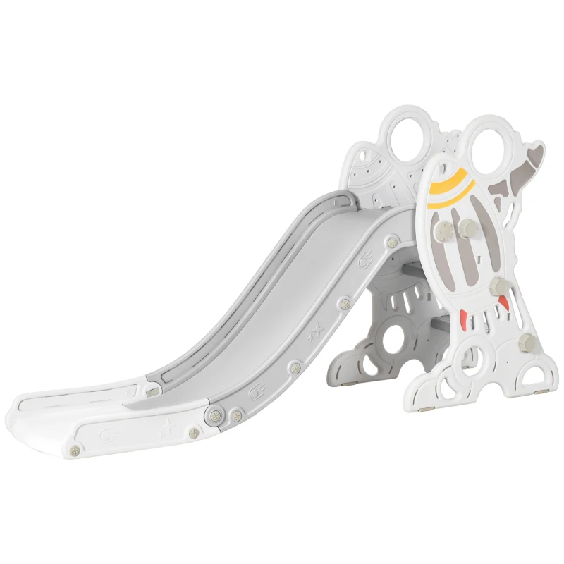 Qaba Kids Indoor Slide for Toddlers Ages 1.5-3, Small Toddler Slide, Space Toy Playset for Girls and Boys, Gray