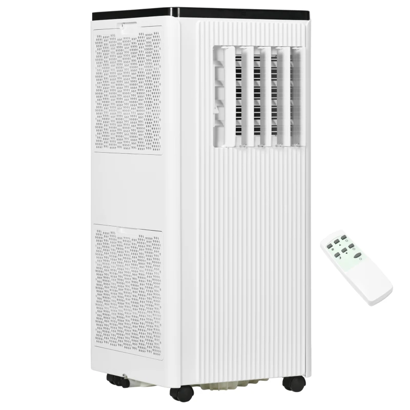 HOMCOM 8000 BTU Smart WiFi Enabled Portable Air Conditioner for Rooms Up to 215 Sq. Ft., 3-in-1 Moible AC Unit with Dehumidifier, Fan, Sleep, App & Remote, 24H Timer, Window Installation Kit, White