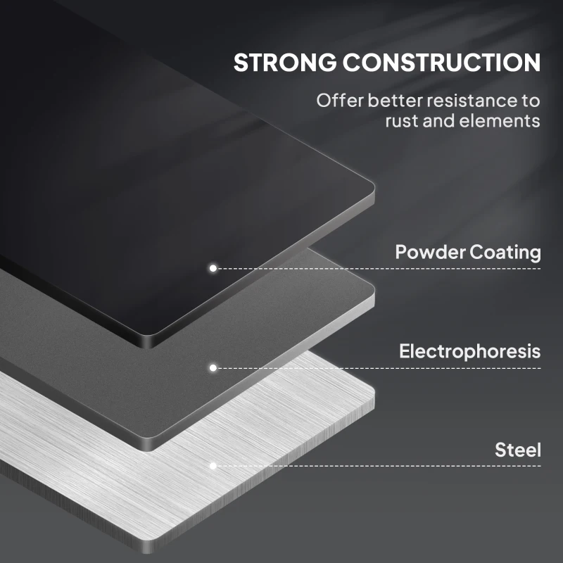 Outsunny Bar Height Outdoor Table, 48" Metal Patio Bar Table with Slatted Top for Hot Tub, Backyard, Poolside, Black
