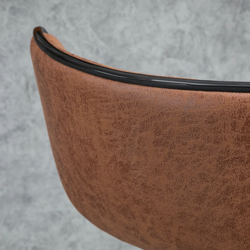 HOMCOM Vintage Set of 2 Microfiber Cloth Adjustable Bar Height Stools with Swivel Seat, Brown
