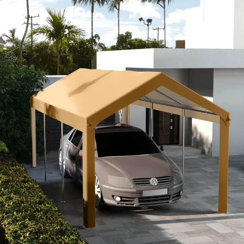 Outsunny 10 x 20ft Carport Roof, UV Resistant Canopy Replacement, Fits 84C-378V00 and 84C-206 Series, Beige