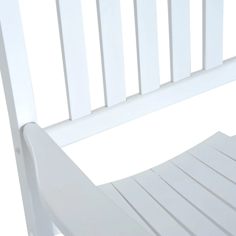 Outsunny Outdoor Rocking Chair, Patio Wooden Rocking Chair with Smooth Armrests, High Back for Garden, Balcony, Porch, Supports Up to 352 lbs, White
