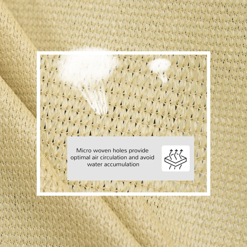 Outsunny Triangle 16.4' Canopy Sun Sail Shade Garden Cover UV Protector Outdoor Patio Lawn Shelter with Carrying Bag (Sand)