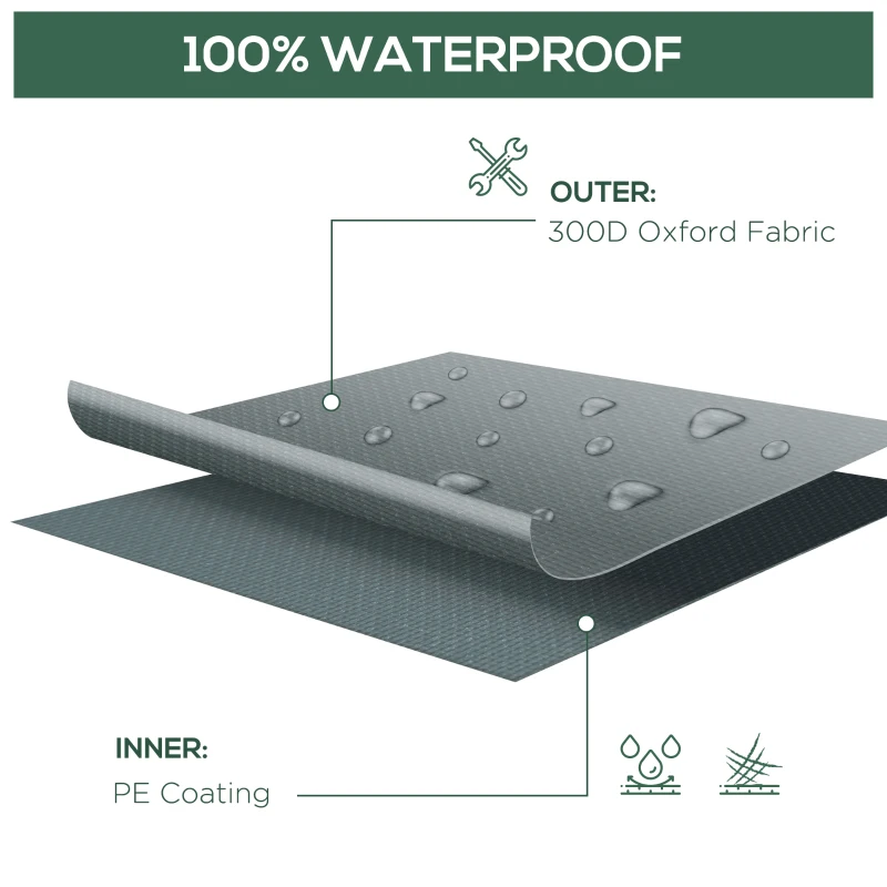 Outsunny Patio Furniture Covers, Waterproof, Windproof and Anti-UV 300D Oxford Fabric Large Outdoor Furniture Cover for Outdoor Sectional Sofa Set, 97" x 65" x 26", Grey