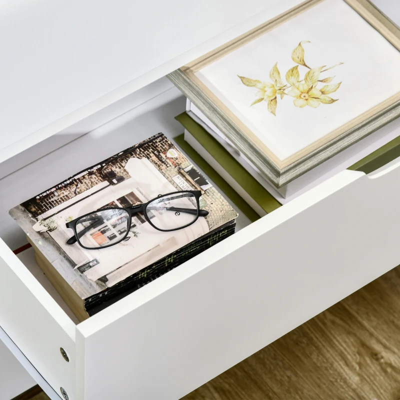 HOMCOM Chest of Drawers, 3 Drawer Dresser with Cut-out Handles, Drawers Unit with Storage for Living Room, White