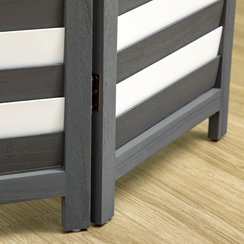 HOMCOM Screen Divider Room Divider Screen with Foldable Design for Indoor Bedroom Office 5.6' White Gray