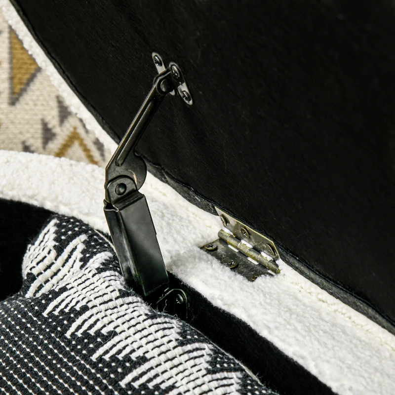 HOMCOM 46" Teddy Fleece Upholstered Bedroom Bench, End of Bed Bench with Thick Padded Cushion and Wood Frame, Cream White