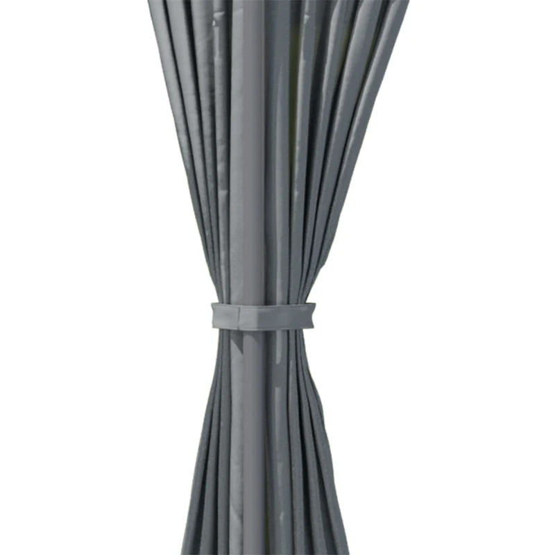 Outsunny 10'x13' Soft-top Patio Gazebo Double-Tiered covered Steel Gazebo with Curtain, Grey