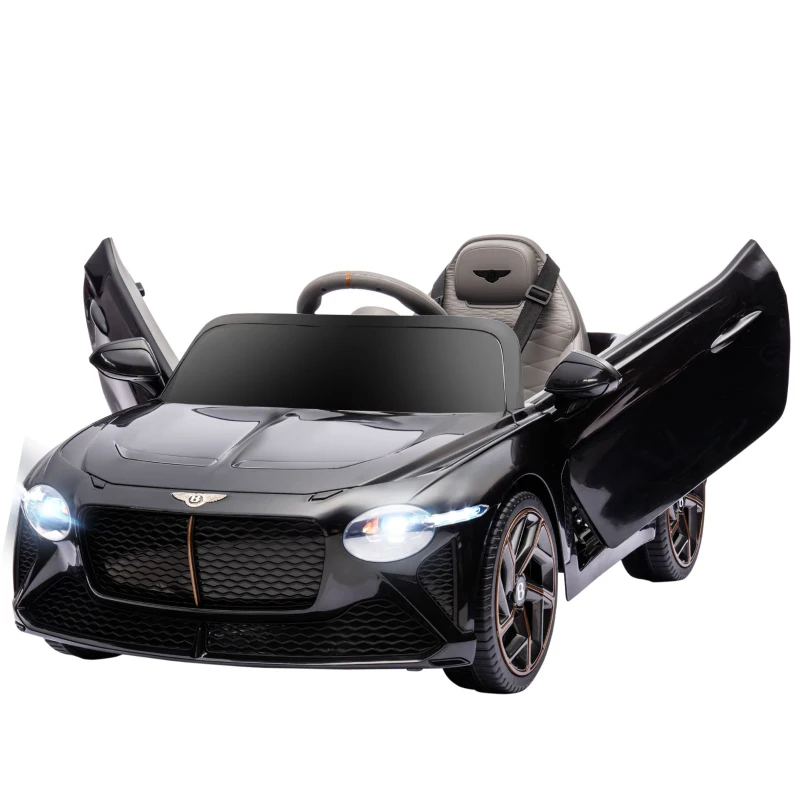 Aosom 12V Electric Ride on Car with Butterfly Doors, 3.1 MPH Kids Ride-on Toy for Boys and Girls with Remote Control, Suspension System, Horn Honking, Black