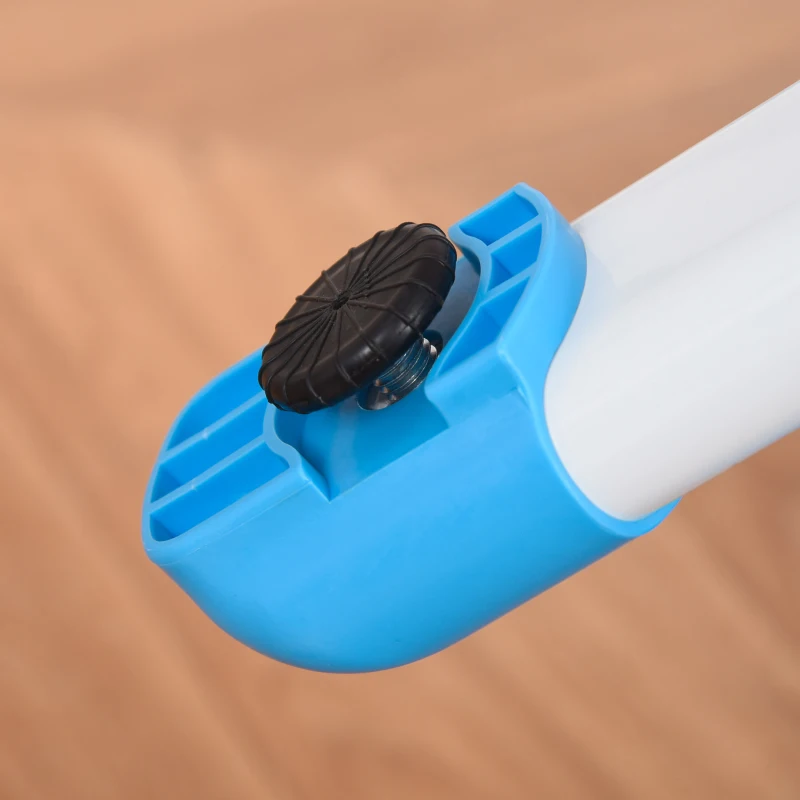 Qaba Kids Desk and Chair Set, Height Adjustable School Study Table and Chair, Student Writing Desk with Tilt Desktop, LED Light, Pen Box, Drawer, Reading Board, Cup Holder, and Pen Slots, Blue