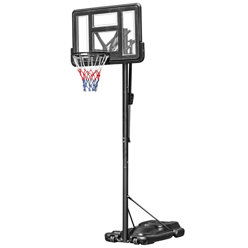 Soozier Portable Basketball Hoop System Stand Simple Lift Function from 8-10ft Adjustable for Youth Adults Indoor Outdoor Play