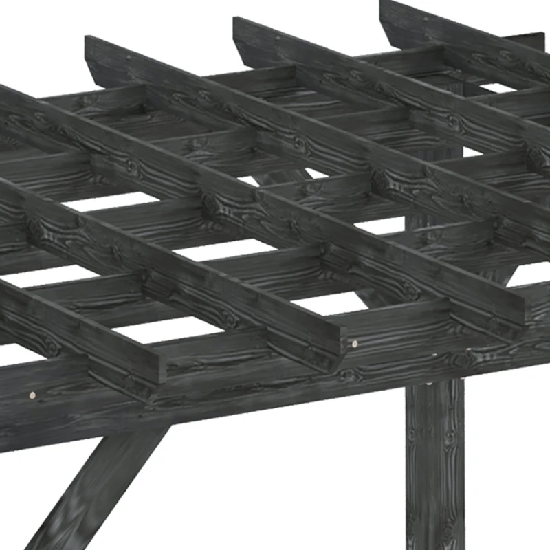 Outsunny 12' x 10' Patio Pergola, Weather-Resistant Cedar Wood, Backyard Cover for Porch Party, Grape Garden, Vineyard, Ivy Vine, or Climbing Plants, Black