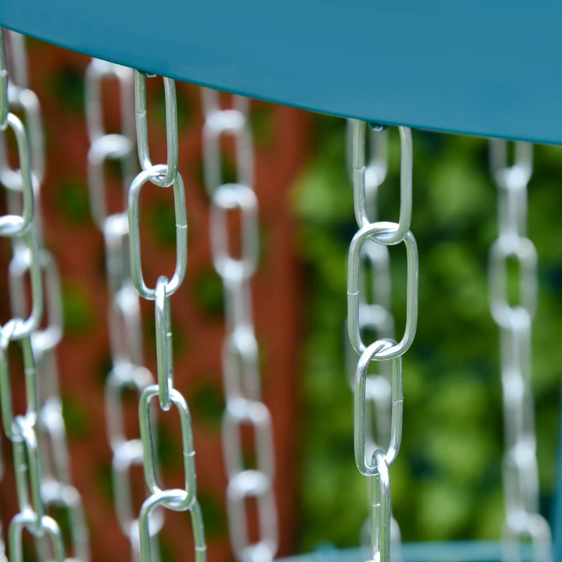 Soozier Portable Disc Golf Basket Target with 24-Chain, Travel Bag, Blue