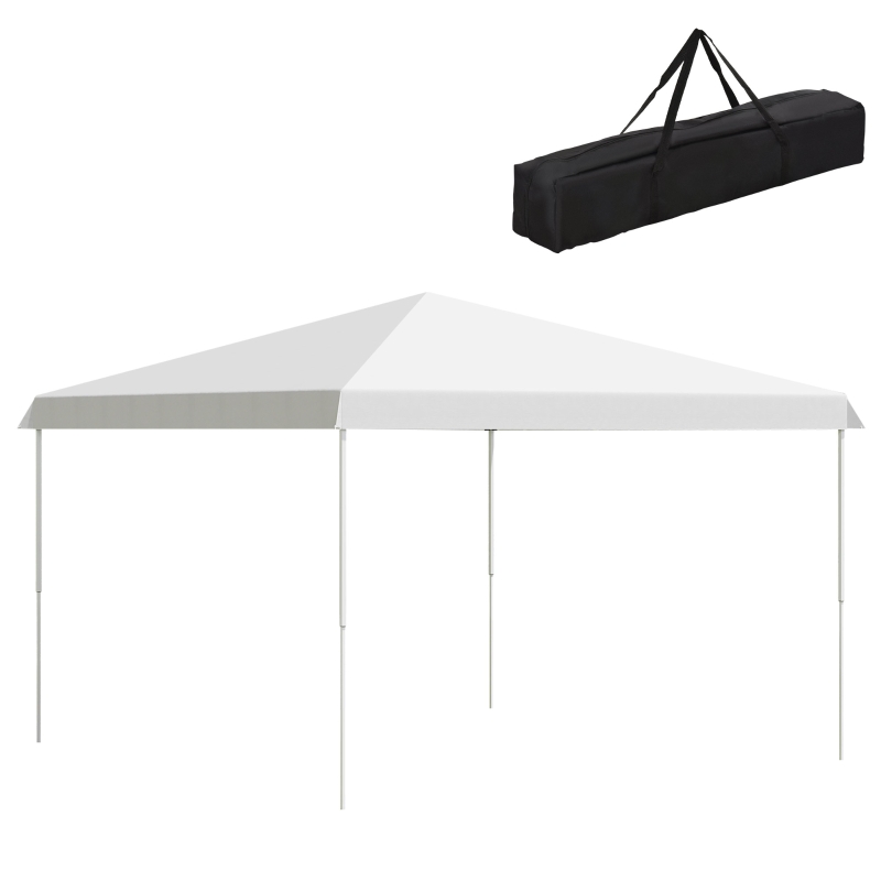 Outsunny 13' x 13' Pop Up Canopy Height Adjustable, Instant Pop Up Canopy Tent with Carrying Bag, Portable Gazebo Tent, White