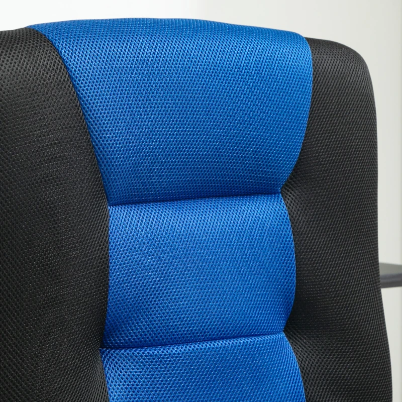 HOMCOM Folding Floor Chair for Adults Teens, 360 Degree Swivel Gaming Chair, 6 Positions Adjustable Lazy Sofa, Blue