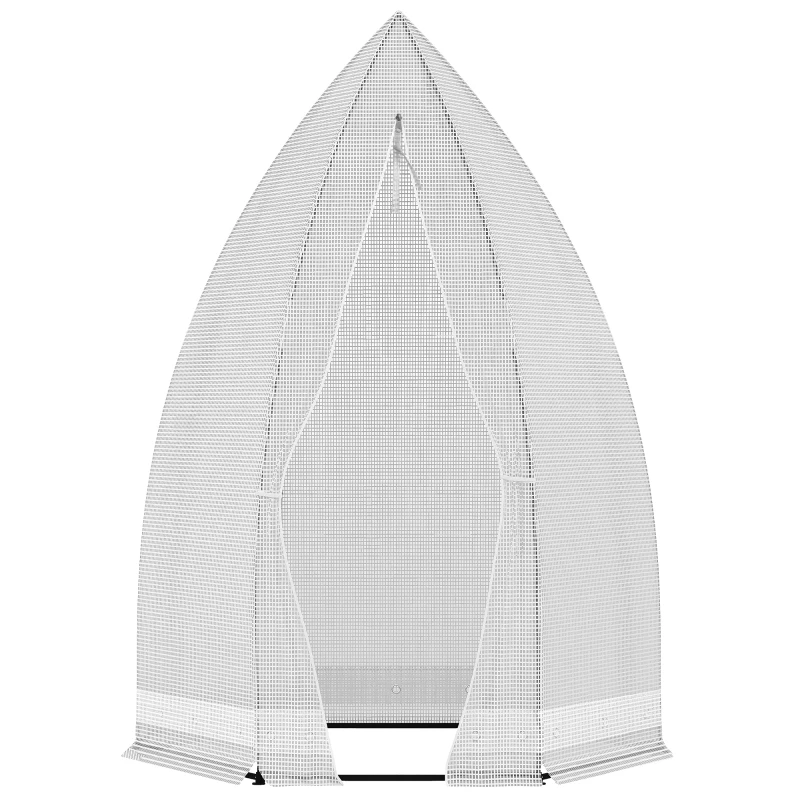 Outsunny 55" x 55" x 71" Greenhouse Portable Hot House for Plants with Zippered Door for Outdoor, Garden, Patio, White