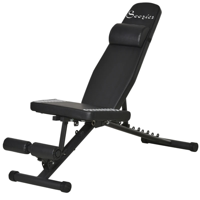 Soozier Multi-purpose Weight Bench Workout Bench with Adjustable Seat and Back Angle for Home Gym