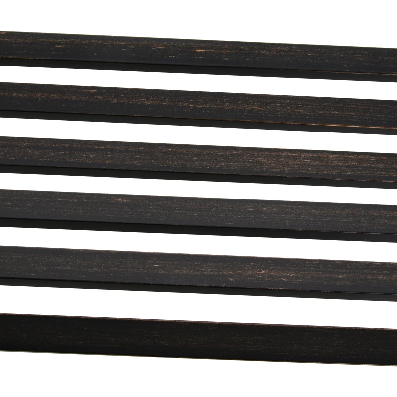 Outsunny 2-Person Porch Swing, Hanging Steel Patio Swing, Outdoor Swing Bench with Fleur-de-Lis Design for Garden Deck, 528 LBS Weight Capacity, Bronze