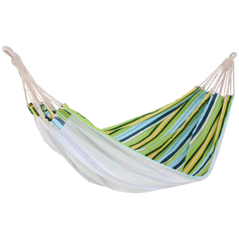 Outsunny Double Hammock, 78"x59" Patio Outdoor Hammock, Bed Sun Bed Lounge Garden Camping Hiking Furniture, Green