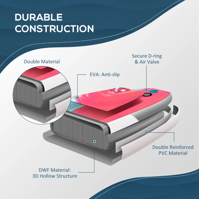 Outsunny Inflatable Paddle Board, Stand Up Paddle Board Adjustable Aluminum Paddle Non-Slip Deck Colorful Spray-painting Board w/ ISUP Accessories, Carry Bag, 11'9'' x 30" x 6"