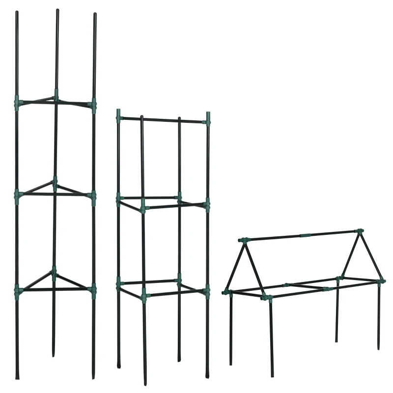 Outsunny 3 Pack Tomato Cage Set, 72 Inch DIY Tomato Plant Support Trellis, Tomato Trellis for Climbing Vegetables, Flowers and Fruits, Dark Green