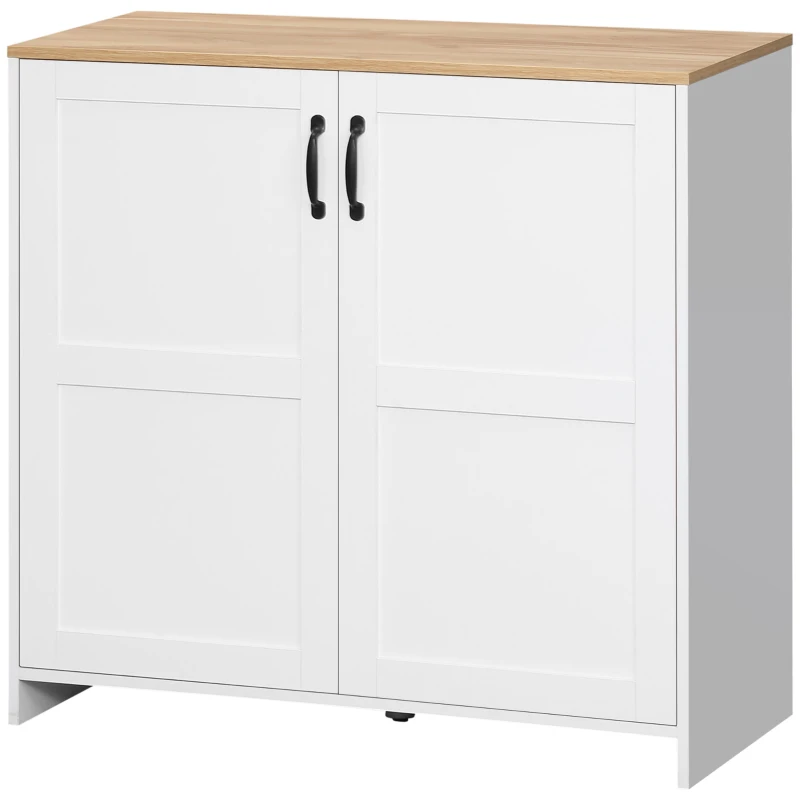 HOMCOM Kitchen Buffet Storage with 2 Doors and 2 Adjustable Shelves 90 x 39.5 x 88 cm White