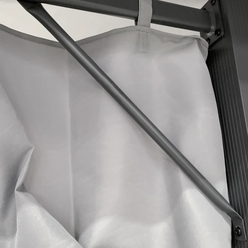 Outsunny 10' x 10' Patio Gazebo Outdoor Aluminum Frame Canopy Shelter with Curtains, Vented Roof for Garden, Lawn, Backyard and Deck, Grey