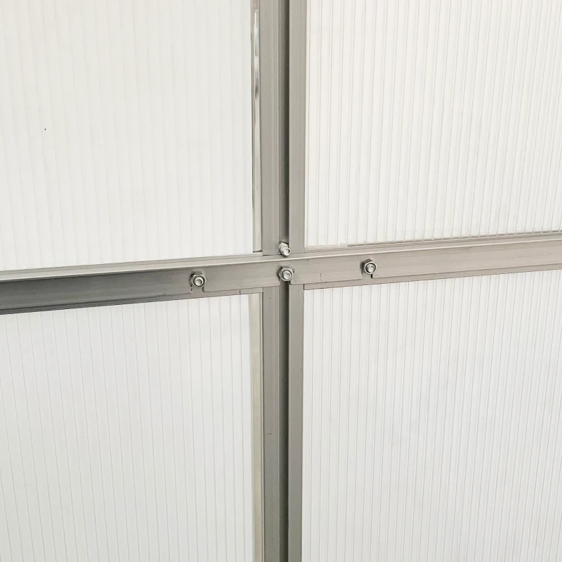Outsunny Walk-In Garden Greenhouse Aluminum Polycarbonate with Roof Vent for Plants Herbs Vegetables 8' x 4' x 7' Silver