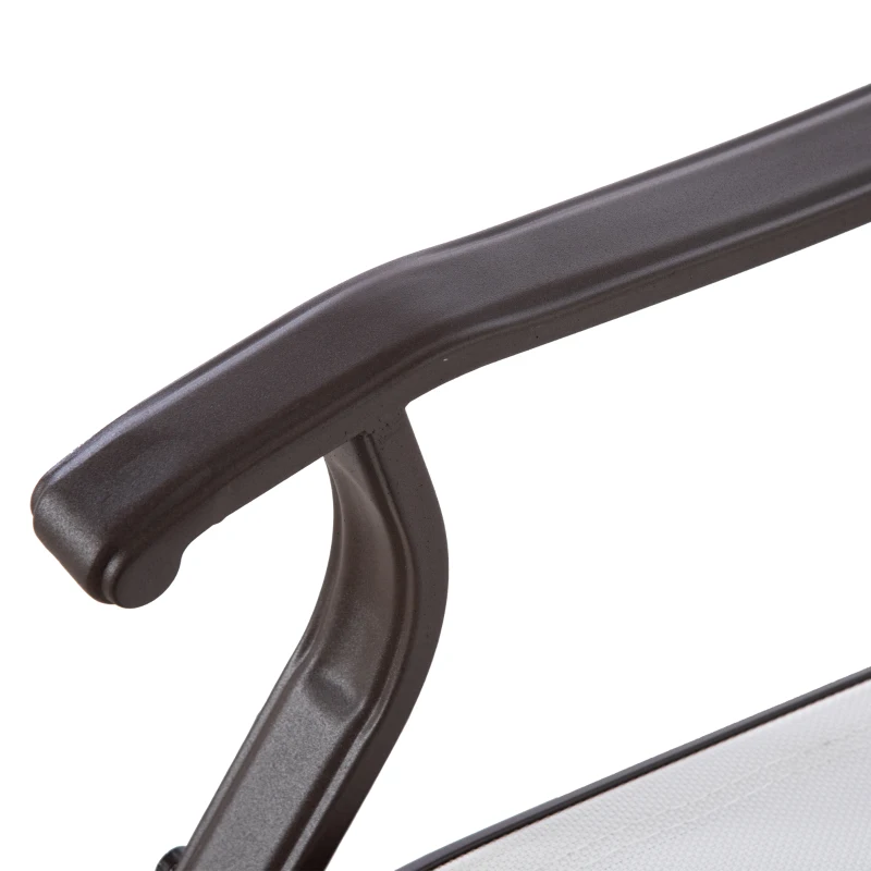 Outsunny Outdoor Glider Chair, Gliders for Outside Patio with Steel Frame and Mesh Fabric for Backyard, Garden, and Porch, White