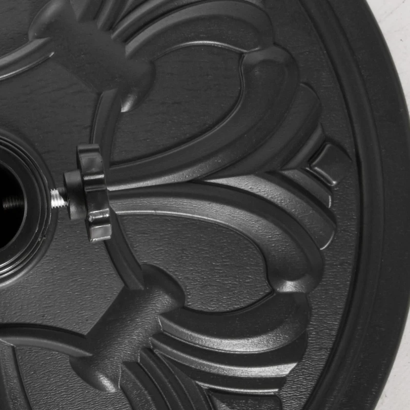 Outsunny 29lbs Cement Round Umbrella Base Heavy Duty 19" HDPE Parasol Stand, Black