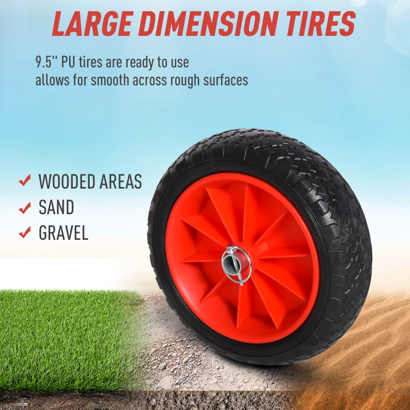 Soozier Foldable Kayak Cart, Aluminum Boat Canoe Carrier Tote Dolly Trolley Transport Trailer NO-Flat Wheel Silver