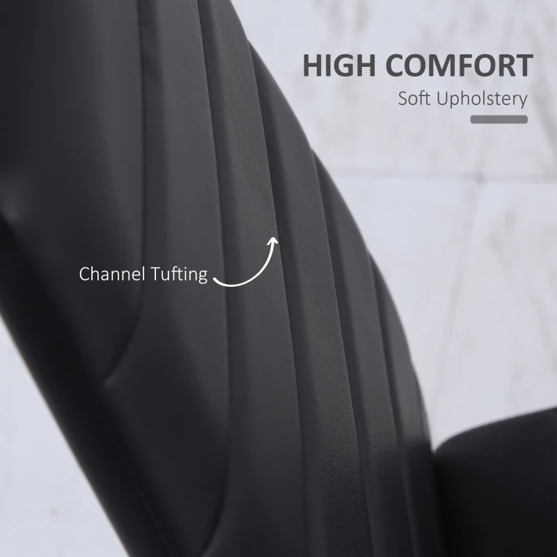 HOMCOM High Back Dining Chairs, Modern Upholstered PU Leather Accent Chairs with Metal Legs for Kitchen, Set of 4, Black